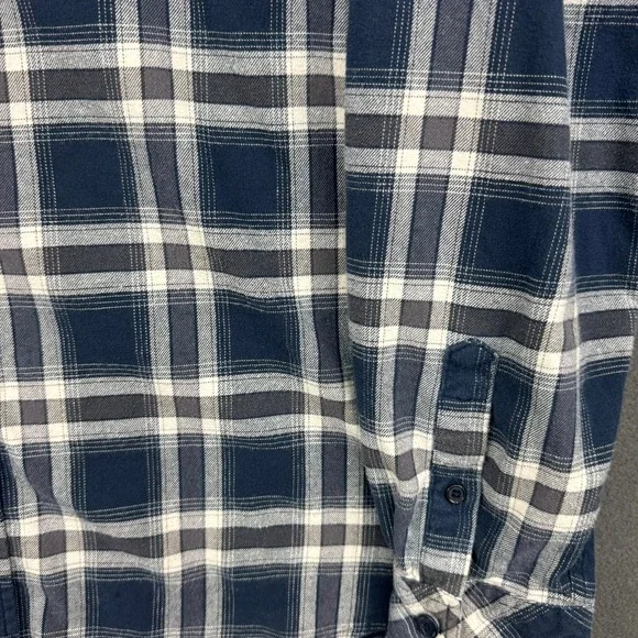 CAT Flannel Shirt Men's Size XL Blue Plaid Button Up Long Sleeve Workwear Casual - Picture 12 of 12